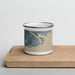 Front View Custom Apalachicola Florida Map Enamel Mug in Afternoon on Cutting Board
