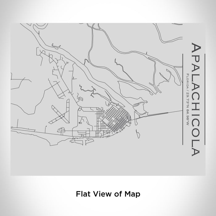 Rendered View of Apalachicola Florida Map Engraving on 20oz Stainless Steel Insulated Bottle with Bamboo Top