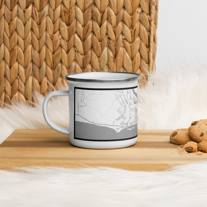 Left View Custom Apalachicola Florida Map Enamel Mug in Classic on Table Top