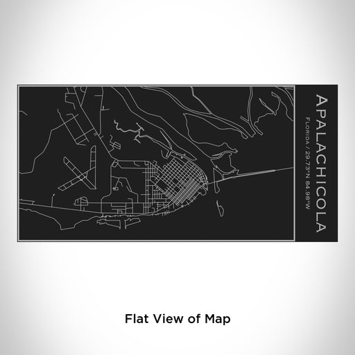 Rendered View of Apalachicola Florida Map Engraving on 17oz Stainless Steel Insulated Cola Bottle in Black