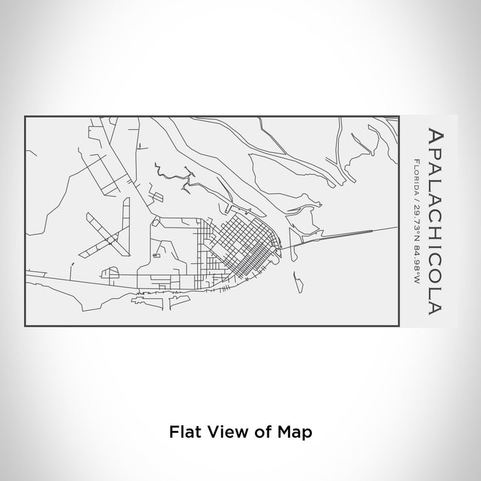 Rendered View of Apalachicola Florida Map Engraving on 17oz Stainless Steel Insulated Cola Bottle in White