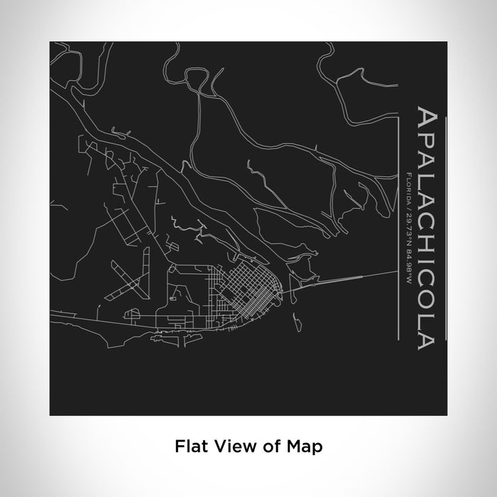 Rendered View of Apalachicola Florida Map Engraving on 17oz Stainless Steel Insulated Tumbler in Black