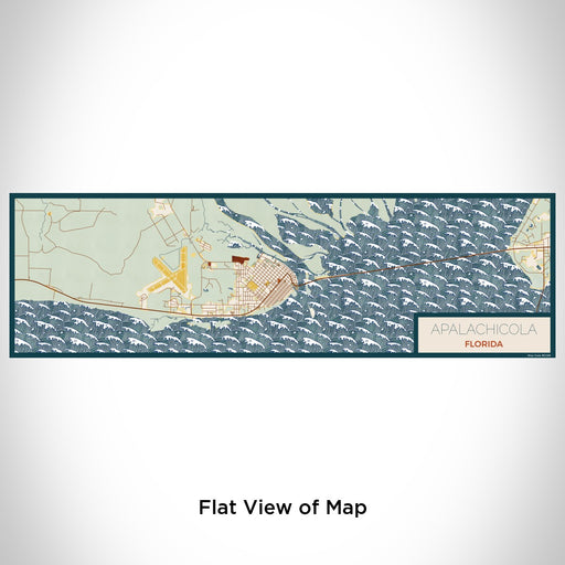 Flat View of Map Custom Apalachicola Florida Map Enamel Mug in Woodblock