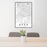 24x36 Apex North Carolina Map Print Portrait Orientation in Classic Style Behind 2 Chairs Table and Potted Plant
