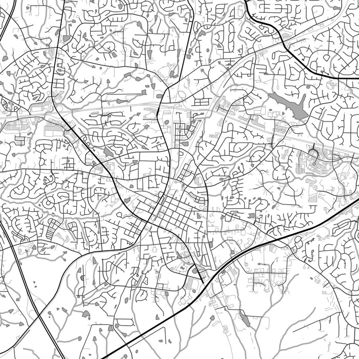 Apex North Carolina Map Print in Classic Style Zoomed In Close Up Showing Details