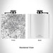 Rendered View of Apex North Carolina Map Engraving on 6oz Stainless Steel Flask in White