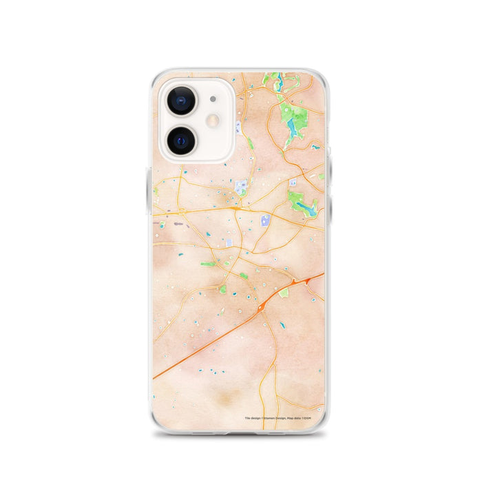Custom Apex North Carolina Map iPhone 12 Phone Case in Watercolor