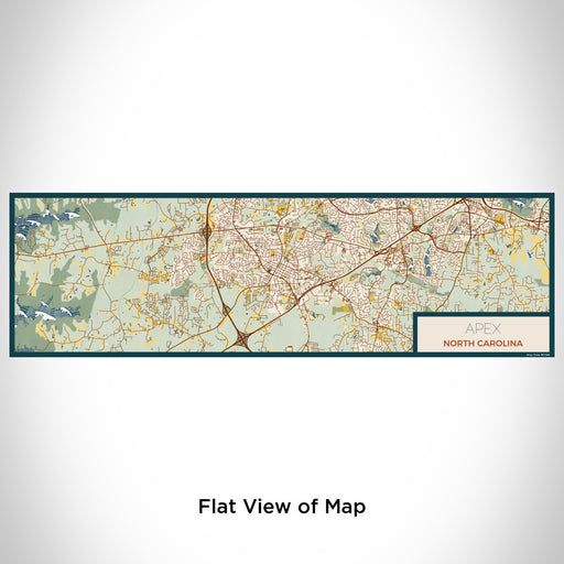 Flat View of Map Custom Apex North Carolina Map Enamel Mug in Woodblock