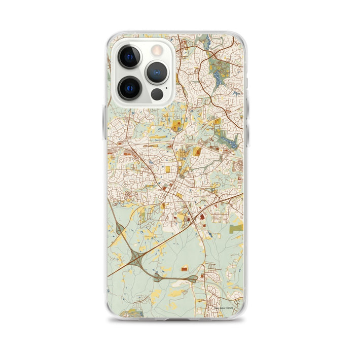 Custom Apex North Carolina Map iPhone 12 Pro Max Phone Case in Woodblock