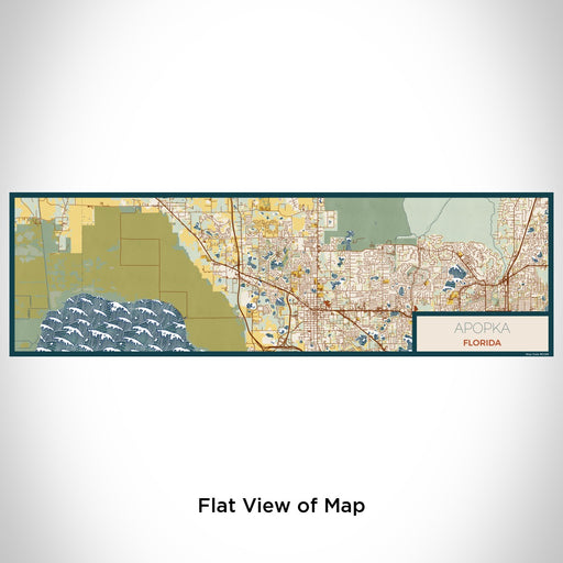 Flat View of Map Custom Apopka Florida Map Enamel Mug in Woodblock