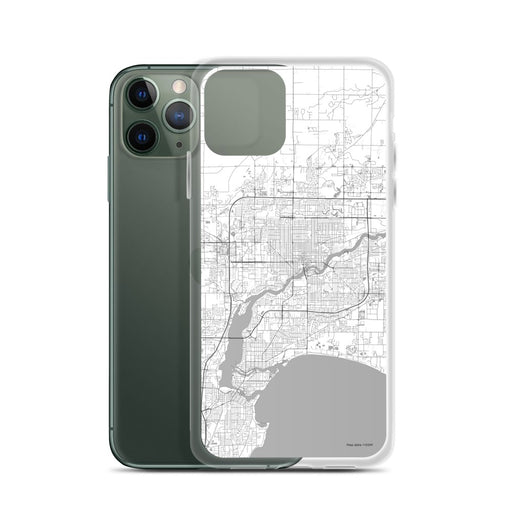 Custom Appleton Wisconsin Map Phone Case in Classic on Table with Laptop and Plant