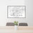 24x36 Appleton Wisconsin Map Print Landscape Orientation in Classic Style Behind 2 Chairs Table and Potted Plant