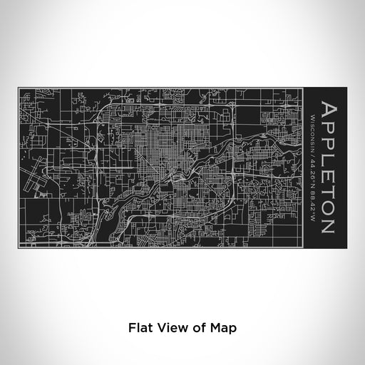 Rendered View of Appleton Wisconsin Map Engraving on 17oz Stainless Steel Insulated Cola Bottle in Black