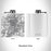 Rendered View of Appleton Wisconsin Map Engraving on 6oz Stainless Steel Flask in White