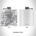Rendered View of Appleton Wisconsin Map Engraving on 6oz Stainless Steel Flask in White