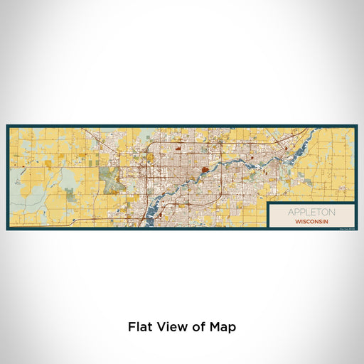 Flat View of Map Custom Appleton Wisconsin Map Enamel Mug in Woodblock