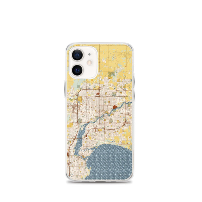 Custom Appleton Wisconsin Map iPhone 12 mini Phone Case in Woodblock