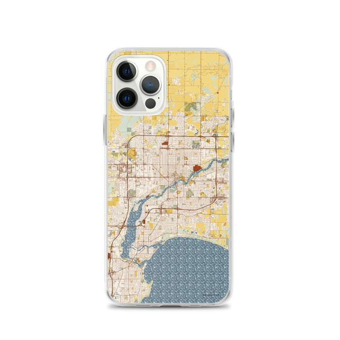 Custom Appleton Wisconsin Map iPhone 12 Pro Phone Case in Woodblock