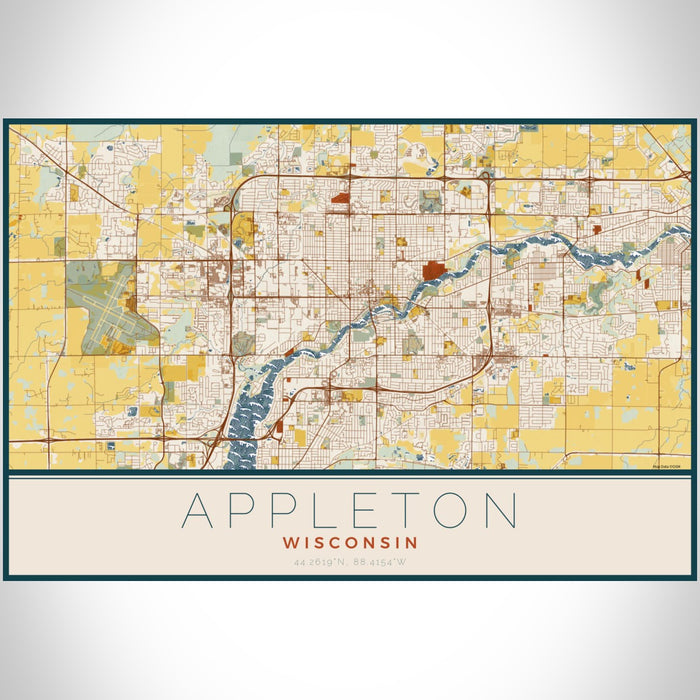 Appleton Map Appleton - Wisconsin Map Print in Woodblock — JACE Maps