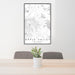 24x36 Apple Valley California Map Print Portrait Orientation in Classic Style Behind 2 Chairs Table and Potted Plant