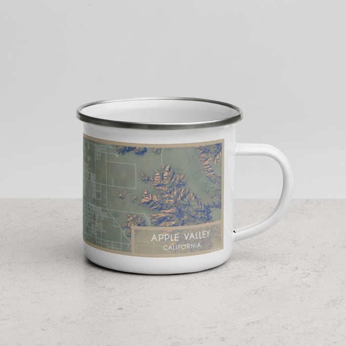 Right View Custom Apple Valley California Map Enamel Mug in Afternoon