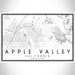 Apple Valley California Map Print Landscape Orientation in Classic Style With Shaded Background