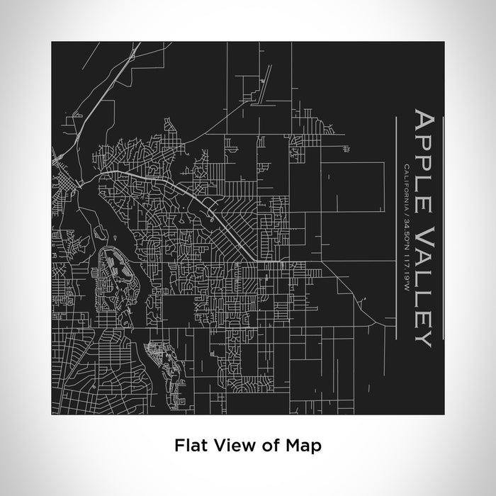 Rendered View of Apple Valley California Map Engraving on 17oz Stainless Steel Insulated Tumbler in Black