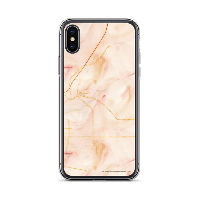 Custom iPhone X/XS Apple Valley California Map Phone Case in Watercolor