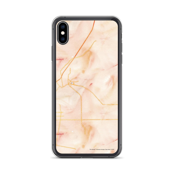 Custom iPhone XS Max Apple Valley California Map Phone Case in Watercolor