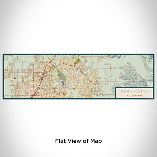 Flat View of Map Custom Apple Valley California Map Enamel Mug in Woodblock