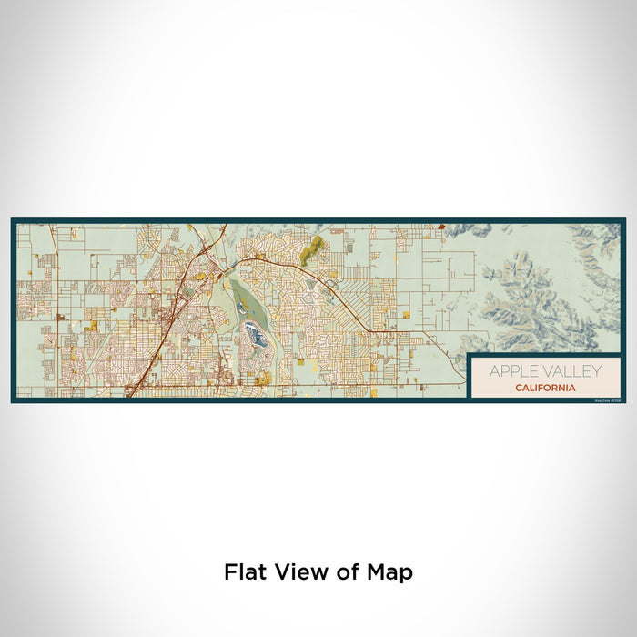 Flat View of Map Custom Apple Valley California Map Enamel Mug in Woodblock