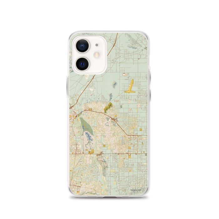 Custom iPhone 12 Apple Valley California Map Phone Case in Woodblock