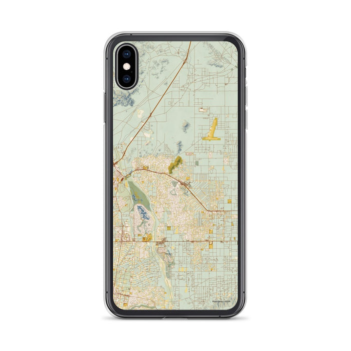 Custom iPhone XS Max Apple Valley California Map Phone Case in Woodblock