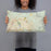Person holding 20x12 Custom Apple Valley California Map Throw Pillow in Woodblock