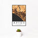 12x18 Aptos California Map Print Portrait Orientation in Ember Style With Small Cactus Plant in White Planter