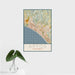 16x24 Aptos California Map Print Portrait Orientation in Woodblock Style With Tropical Plant Leaves in Water