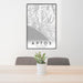 24x36 Aptos California Map Print Portrait Orientation in Classic Style Behind 2 Chairs Table and Potted Plant