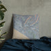 Custom Aptos California Map Throw Pillow in Afternoon on Bedding Against Wall