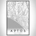 Aptos California Map Print Portrait Orientation in Classic Style With Shaded Background