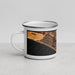 Left View Custom Aptos California Map Enamel Mug in Ember