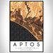 Aptos California Map Print Portrait Orientation in Ember Style With Shaded Background