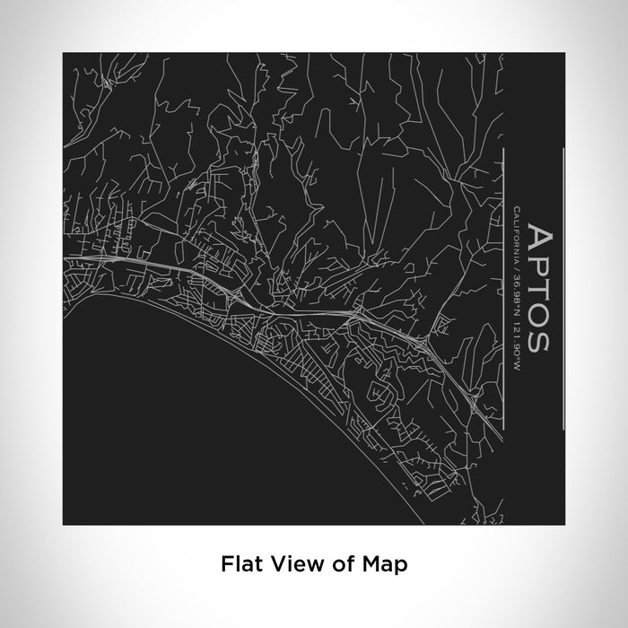Rendered View of Aptos California Map Engraving on 17oz Stainless Steel Insulated Tumbler in Black