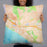 Person holding 22x22 Custom Aptos California Map Throw Pillow in Watercolor