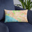 Custom Aptos California Map Throw Pillow in Watercolor on Blue Colored Chair