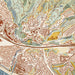 Aptos California Map Print in Woodblock Style Zoomed In Close Up Showing Details