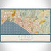 Aptos California Map Print Landscape Orientation in Woodblock Style With Shaded Background