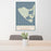 24x36 Aquinnah Massachusetts Map Print Portrait Orientation in Woodblock Style Behind 2 Chairs Table and Potted Plant