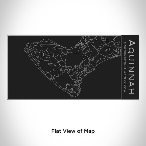 Rendered View of Aquinnah Massachusetts Map Engraving on 17oz Stainless Steel Insulated Cola Bottle in Black
