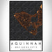 Aquinnah Massachusetts Map Print Portrait Orientation in Ember Style With Shaded Background