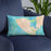 Custom Aquinnah Massachusetts Map Throw Pillow in Watercolor on Blue Colored Chair